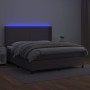Boxspringbett mit Matratze und LED-grauem Kunstleder 180x200 cm von vidaXL, Betten und Lattenroste - Ref: Foro24-3139281, Pre...