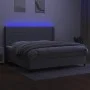 Box spring bed with fabric mattress and light gray LED 200x200 cm by vidaXL, Beds and slatted bases - Ref: Foro24-3138341, Pr...
