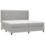 Box spring bed with fabric mattress and light gray LED 200x200 cm by vidaXL, Beds and slatted bases - Ref: Foro24-3138341, Pr...