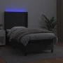 Box spring bed and LED mattress black synthetic leather 80x200 cm by vidaXL, Beds and slatted bases - Ref: Foro24-3139229, Pr...