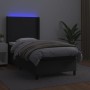 Cama box spring y colchón LED cuero sintético negro 80x200 cm de vidaXL, Camas y somieres - Ref: Foro24-3139229, Precio: 310,...