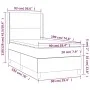 Box spring bed and LED mattress gray synthetic leather 90x190 cm by vidaXL, Beds and slatted bases - Ref: Foro24-3139239, Pri...