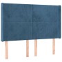 Box spring bed with mattress and LED dark blue velvet 140x200 cm by vidaXL, Beds and slatted bases - Ref: Foro24-3139449, Pri...