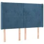 Box spring bed with mattress and LED dark blue velvet 140x200 cm by vidaXL, Beds and slatted bases - Ref: Foro24-3139449, Pri...