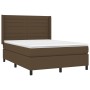 Box spring bed mattress LED lights dark brown fabric 140x200cm by vidaXL, Beds and slatted bases - Ref: Foro24-3138400, Price...