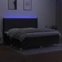 Box spring bed mattress and LED lights black fabric 200x200 cm by vidaXL, Beds and slatted bases - Ref: Foro24-3138743, Price...