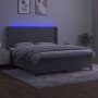 Cama box spring colchón y LED terciopelo gris claro 180x200 cm de vidaXL, Camas y somieres - Ref: Foro24-3139457, Precio: 592...