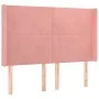 Box spring bed with mattress and LED pink velvet 140x200 cm by vidaXL, Beds and slatted bases - Ref: Foro24-3139450, Price: 4...