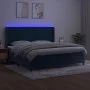 Box spring bed with mattress and LED dark blue velvet 200x200 cm by vidaXL, Beds and slatted bases - Ref: Foro24-3139467, Pri...