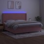 Boxspringbett mit Matratze und LED-Rosa-Samt 200x200 cm von vidaXL, Betten und Lattenroste - Ref: Foro24-3139468, Preis: 610,...