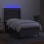Boxspringbettmatratze und LED-Leuchten dunkelgrauer Stoff 90x190 cm von vidaXL, Betten und Lattenroste - Ref: Foro24-3138598,...