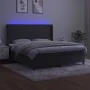 Box spring bed with mattress and LED dark gray velvet 180x200 cm by vidaXL, Beds and slatted bases - Ref: Foro24-3139458, Pri...