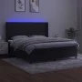 Box spring bed with mattress and LED black velvet 160x200 cm by vidaXL, Beds and slatted bases - Ref: Foro24-3139453, Price: ...
