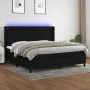 Cama box spring colchón y luces LED tela negro 200x200 cm de vidaXL, Camas y somieres - Ref: Foro24-3138583, Precio: 760,97 €...