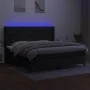 Box spring bed mattress and LED lights black fabric 200x200 cm by vidaXL, Beds and slatted bases - Ref: Foro24-3138583, Price...