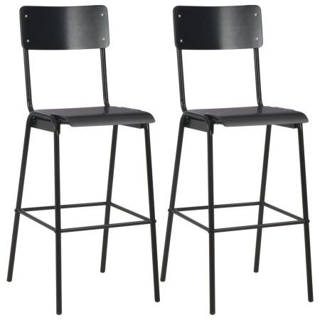 Küchenhocker 2 Stück aus Sperrholz und schwarzem Stahl von vidaXL, Küchenhocker - Ref: Foro24-280081, Preis: 215,42 €, Rabatt: %