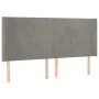 Box spring bed with mattress and LED light gray velvet 200x200 cm by vidaXL, Beds and slatted bases - Ref: Foro24-3139463, Pr...