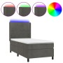 Box spring bed with mattress and LED dark gray velvet 100x200 cm by vidaXL, Beds and slatted bases - Ref: Foro24-3139488, Pri...