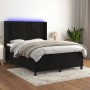 Boxspringbett mit Matratze und LED-Samt in Schwarz, 140 x 190 cm von vidaXL, Betten und Lattenroste - Ref: Foro24-3139561, Pr...