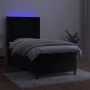 Box spring bed with mattress and LED black velvet 90x200 cm by vidaXL, Beds and slatted bases - Ref: Foro24-3139543, Price: 3...