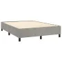 Box spring bed with mattress and LED light gray velvet 140x200 cm by vidaXL, Beds and slatted bases - Ref: Foro24-3139625, Pr...