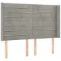Box spring bed with mattress and LED light gray velvet 140x200 cm by vidaXL, Beds and slatted bases - Ref: Foro24-3139625, Pr...