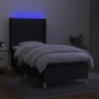 Box spring bed mattress and LED lights black fabric 90x200 cm by vidaXL, Beds and slatted bases - Ref: Foro24-3139007, Price:...