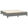 Box spring bed mattress and LED lights dark gray fabric 160x200 cm by vidaXL, Beds and slatted bases - Ref: Foro24-3138566, P...