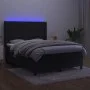 Box spring bed with mattress and LED black velvet 140x200 cm by vidaXL, Beds and slatted bases - Ref: Foro24-3139627, Price: ...
