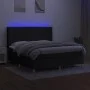 Box spring bed mattress and LED lights black fabric 180x200 cm by vidaXL, Beds and slatted bases - Ref: Foro24-3139055, Price...