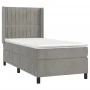 Boxspringbett mit Matratze und hellgrauem LED-Samt 90x190 cm von vidaXL, Betten und Lattenroste - Ref: Foro24-3139655, Preis:...