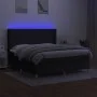 Box spring bed mattress and LED lights black fabric 180x200 cm by vidaXL, Beds and slatted bases - Ref: Foro24-3138895, Price...