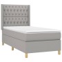 Box spring bed mattress and LED lights light gray fabric 90x200 cm by vidaXL, Beds and slatted bases - Ref: Foro24-3139085, P...