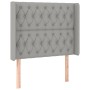 Box spring bed mattress and LED lights light gray fabric 90x200 cm by vidaXL, Beds and slatted bases - Ref: Foro24-3139085, P...
