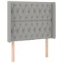 Box spring bed mattress and LED lights light gray fabric 90x200 cm by vidaXL, Beds and slatted bases - Ref: Foro24-3139085, P...