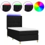 Box spring bed mattress and LED lights black fabric 100x200 cm by vidaXL, Beds and slatted bases - Ref: Foro24-3139095, Price...