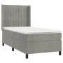 Boxspringbett mit Matratze und hellgrauem LED-Samt 90x200 cm von vidaXL, Betten und Lattenroste - Ref: Foro24-3139661, Preis:...