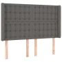 Box spring bed with mattress and LED gray synthetic leather 140x190 cm by vidaXL, Beds and slatted bases - Ref: Foro24-313938...
