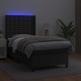 Box spring bed and LED mattress black synthetic leather 90x190 cm by vidaXL, Beds and slatted bases - Ref: Foro24-3139355, Pr...
