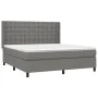 Box spring bed mattress and LED lights dark gray fabric 180x200 cm by vidaXL, Beds and slatted bases - Ref: Foro24-3138654, P...