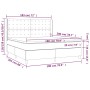 Box spring bed mattress and LED lights dark gray fabric 180x200 cm by vidaXL, Beds and slatted bases - Ref: Foro24-3138654, P...