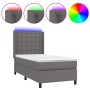Cama box spring y colchón LED cuero sintético gris 90x200 cm de vidaXL, Camas y somieres - Ref: Foro24-3139365, Precio: 369,7...