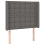 Box spring bed and LED mattress gray synthetic leather 90x200 cm by vidaXL, Beds and slatted bases - Ref: Foro24-3139365, Pri...