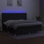 Box spring bed mattress and LED lights black fabric 200x200 cm by vidaXL, Beds and slatted bases - Ref: Foro24-3139143, Price...