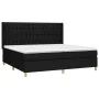 Box spring bed mattress and LED lights black fabric 200x200 cm by vidaXL, Beds and slatted bases - Ref: Foro24-3139143, Price...