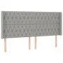 Box spring bed mattress and LED lights light gray fabric 180x200 cm by vidaXL, Beds and slatted bases - Ref: Foro24-3139133, ...