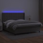Cama box spring colchón y LED cuero sintético gris 180x200 cm de vidaXL, Camas y somieres - Ref: Foro24-3139401, Precio: 662,...
