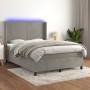 Cama box spring colchón y LED terciopelo gris claro 140x190 cm de vidaXL, Camas y somieres - Ref: Foro24-3139439, Precio: 558...