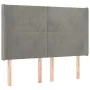 Box spring bed with mattress and LED light gray velvet 140x190 cm by vidaXL, Beds and slatted bases - Ref: Foro24-3139439, Pr...