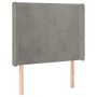 Box spring bed with mattress and LED light gray velvet 90x200 cm by vidaXL, Beds and slatted bases - Ref: Foro24-3139421, Pri...